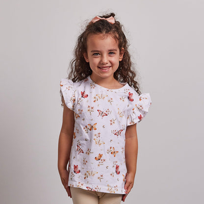 Butterfly Organic T-Shirt with Frill