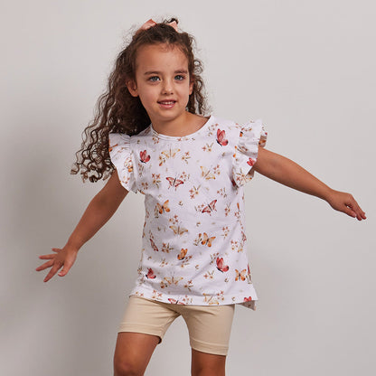 Butterfly Organic T-Shirt with Frill