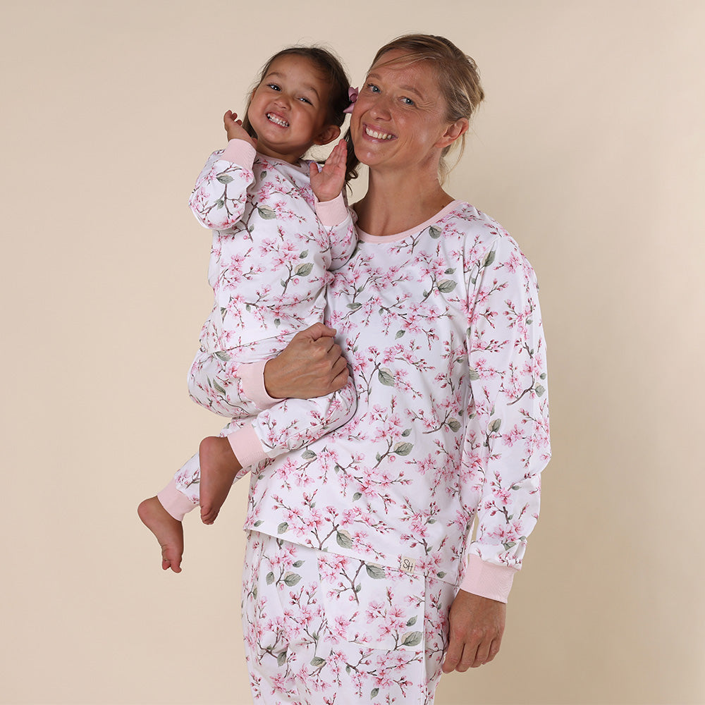 Cherry Blossom Organic Kids Long Sleeve PJ Set