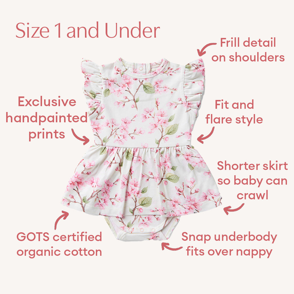 Cherry Blossom Short Sleeve Organic Dress