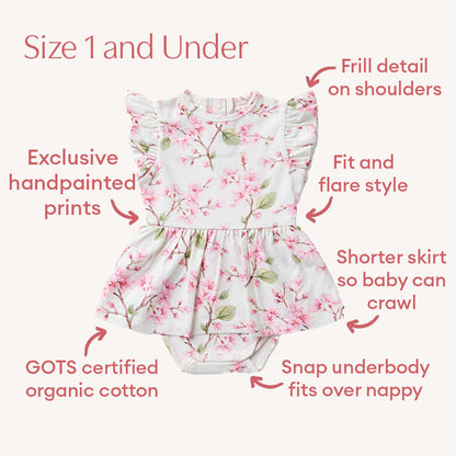 Cherry Blossom Short Sleeve Organic Dress