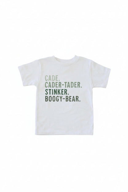 Personalized Nickname Color Block Kids Graphic Tees