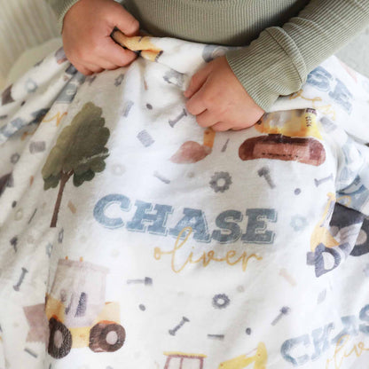 Nuts & Bolts Personalized Kids Blanket