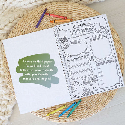 Personalized Coloring Book | Construction Zone