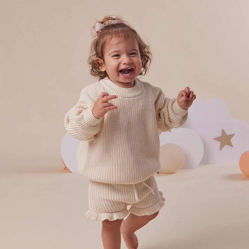 Cream Organic Cotton Knit Bloomers
