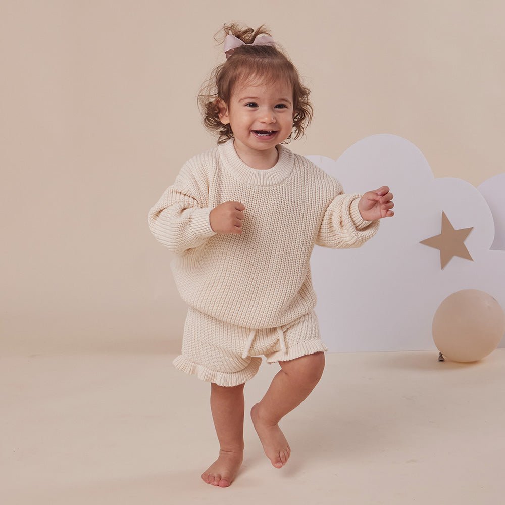 Cream Organic Cotton Knit Bloomers