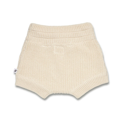 Cream Organic Cotton Knit Shorts