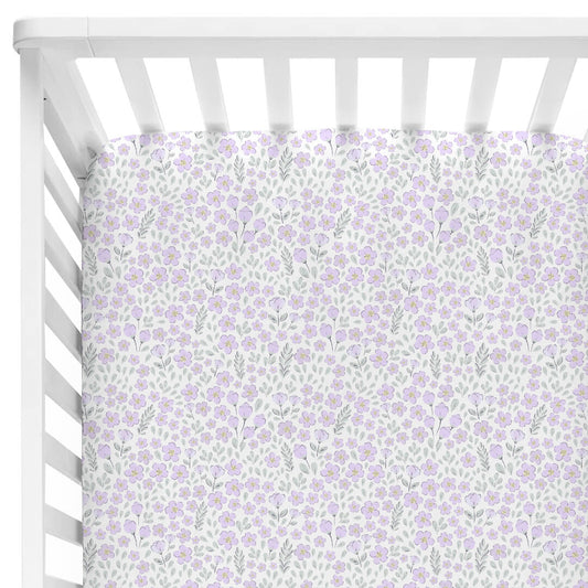 Lilac Meadow Crib Sheet