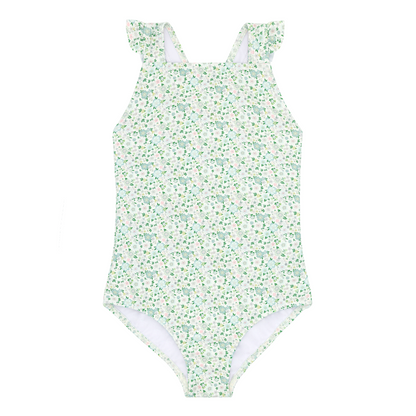 girls sea marsh floral crossover one piece