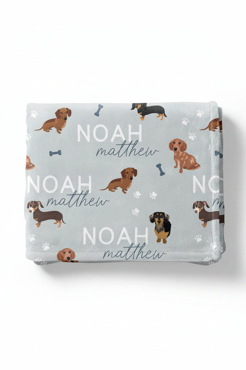 Personalized Kids Blanket | Dachshund