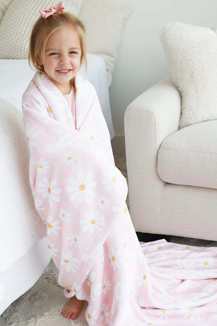 Daisy Garden Personalized Kids Blanket