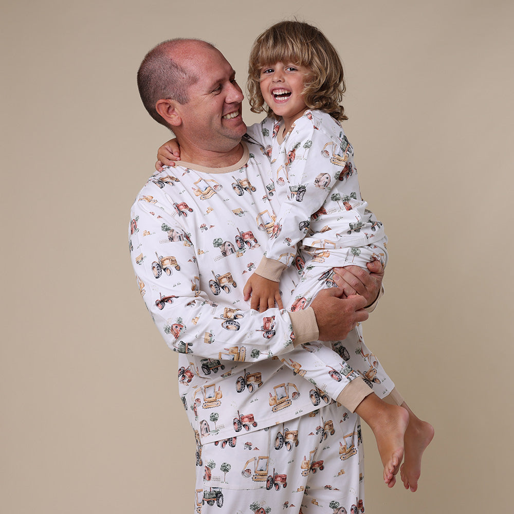 Diggers & Tractors Organic Mens Long Sleeve PJ Set