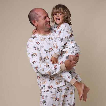 Diggers & Tractors Organic Mens Long Sleeve PJ Set