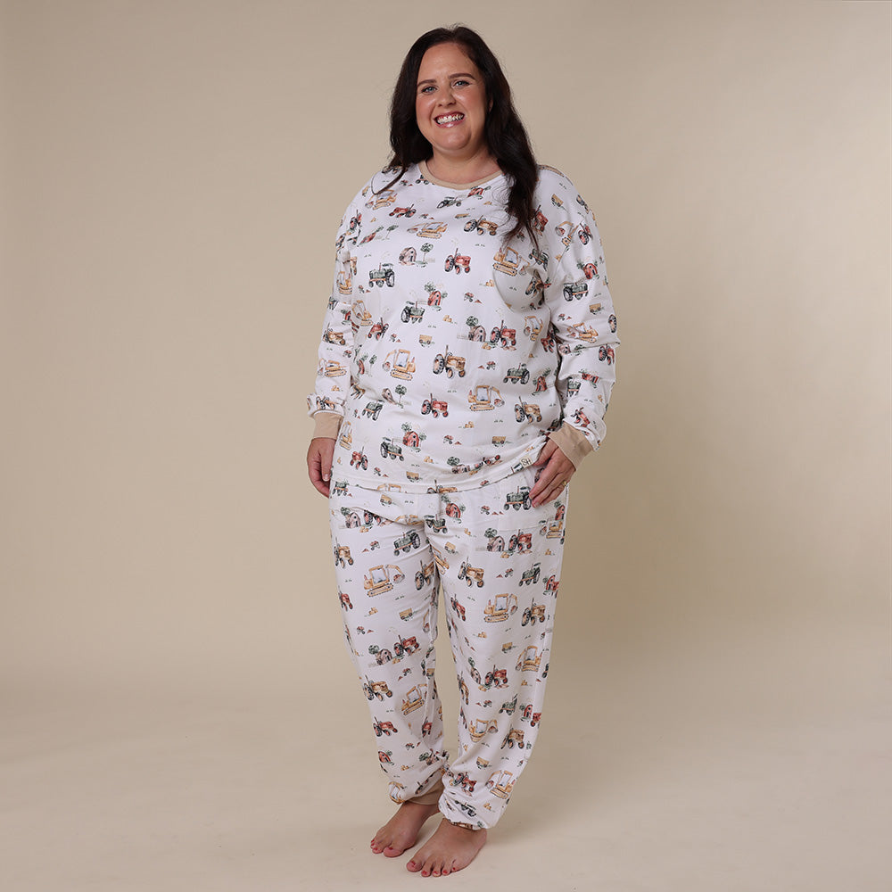 Diggers & Tractors Organic Womens Long Sleeve PJ Set