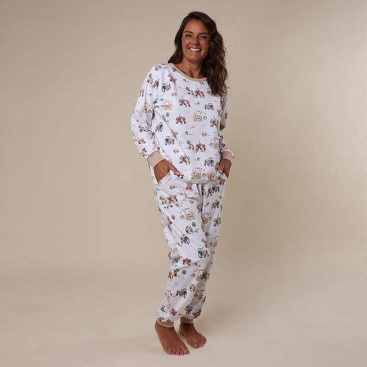 Diggers & Tractors Organic Womens Long Sleeve PJ Set
