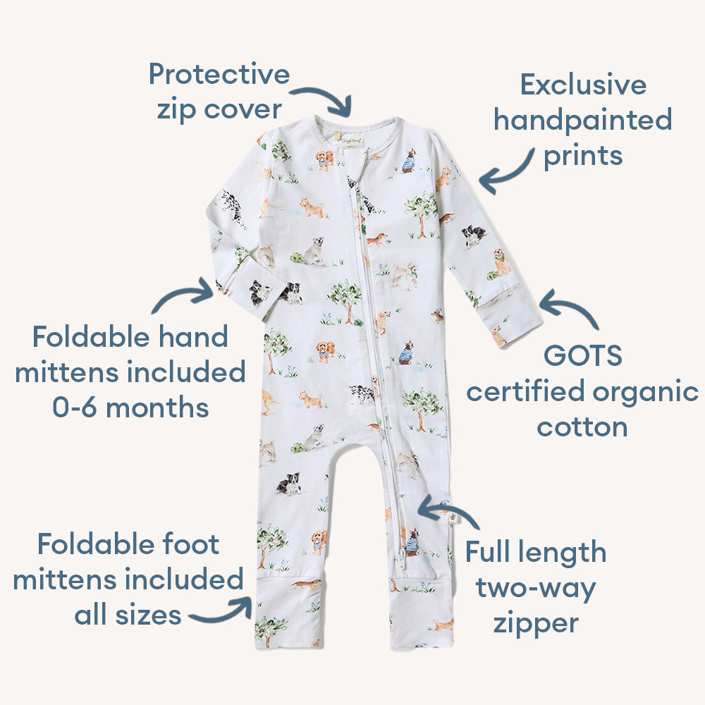 Dog Park Organic Snugglesuit Convertible Romper