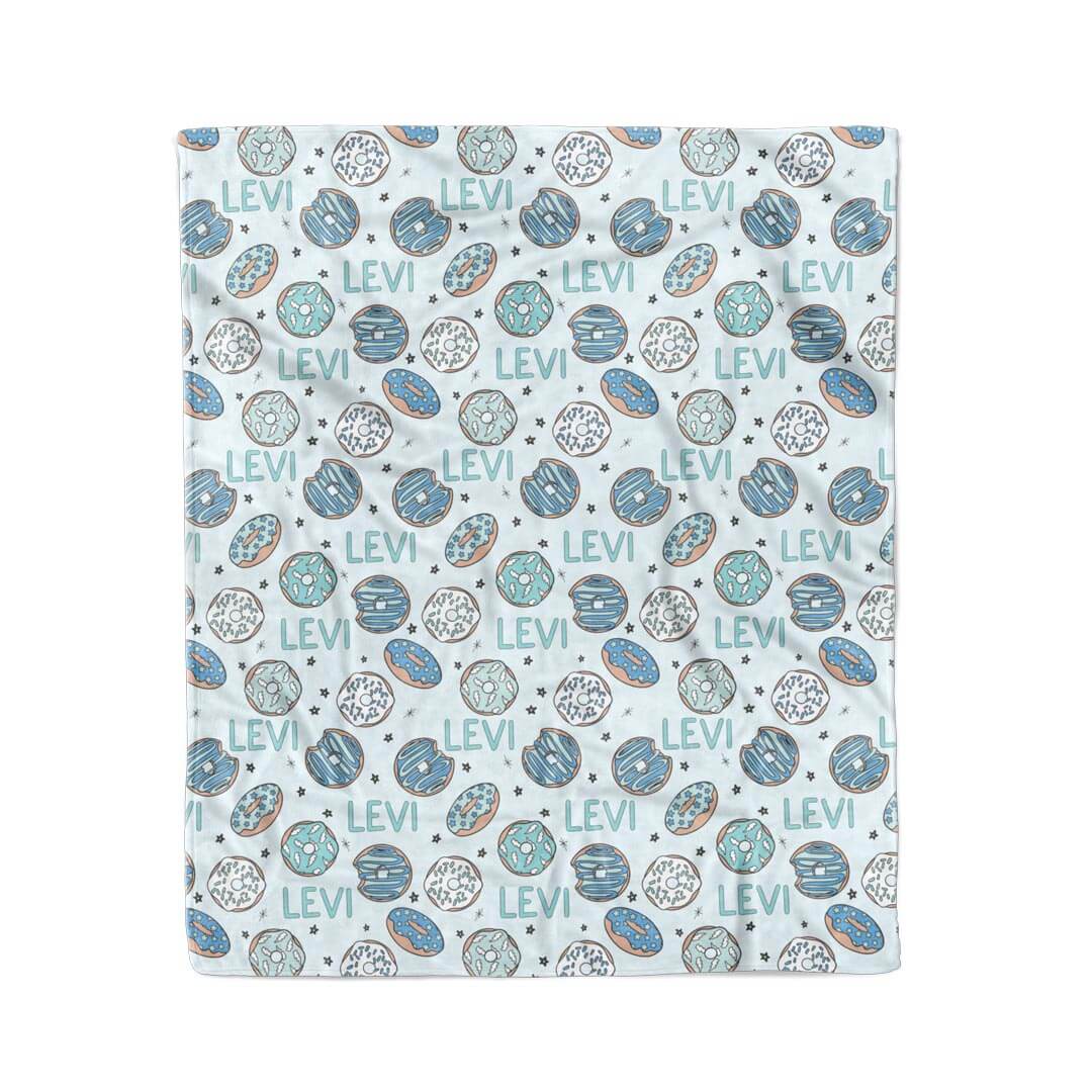 Donut Shop Personalized Kids Blanket | Blue