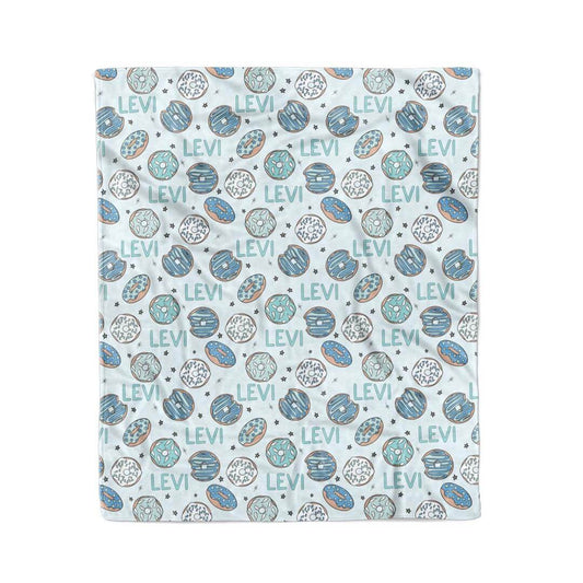 Donut Shop Personalized Kids Blanket | Blue