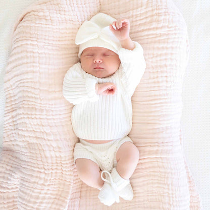 Knit Sweater & Lace Bloomer Set | Dove