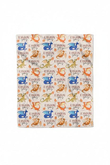 Dragon Friends Personalized Kids Blanket