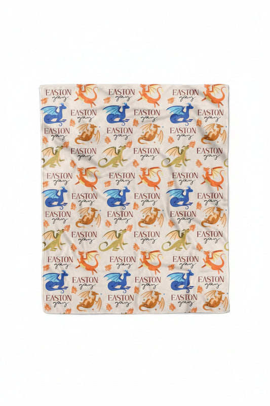 Dragon Friends Personalized Kids Blanket