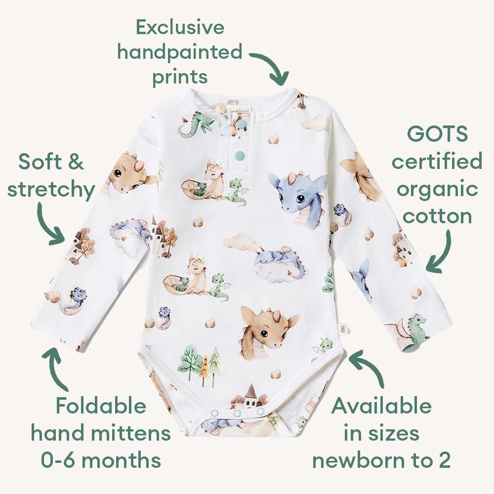 Dragon Long Sleeve Organic Bodysuit