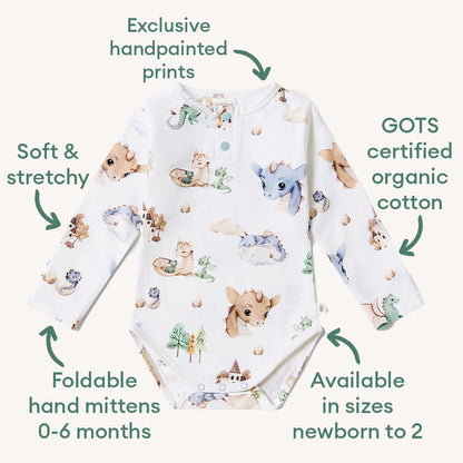 Dragon Long Sleeve Organic Bodysuit