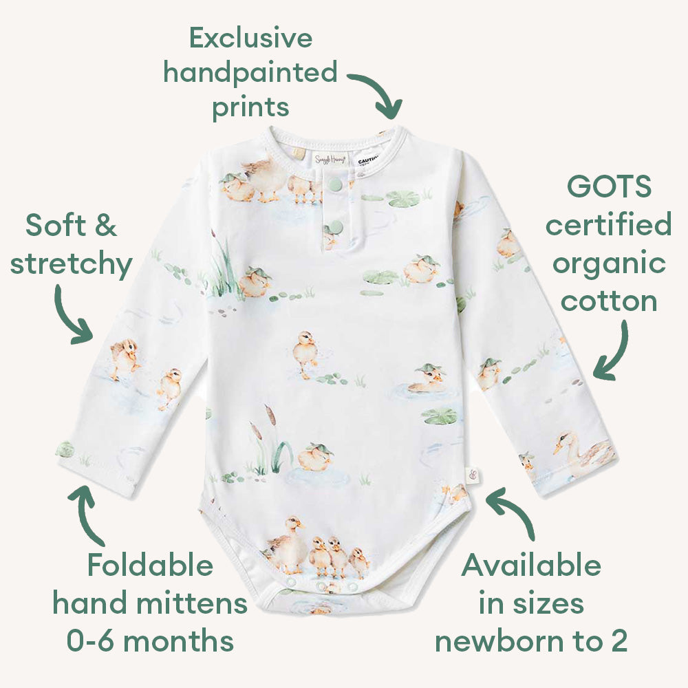 Duck Pond Long Sleeve Organic Bodysuit
