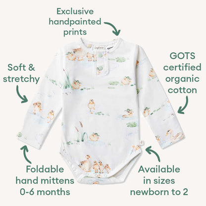 Duck Pond Long Sleeve Organic Bodysuit