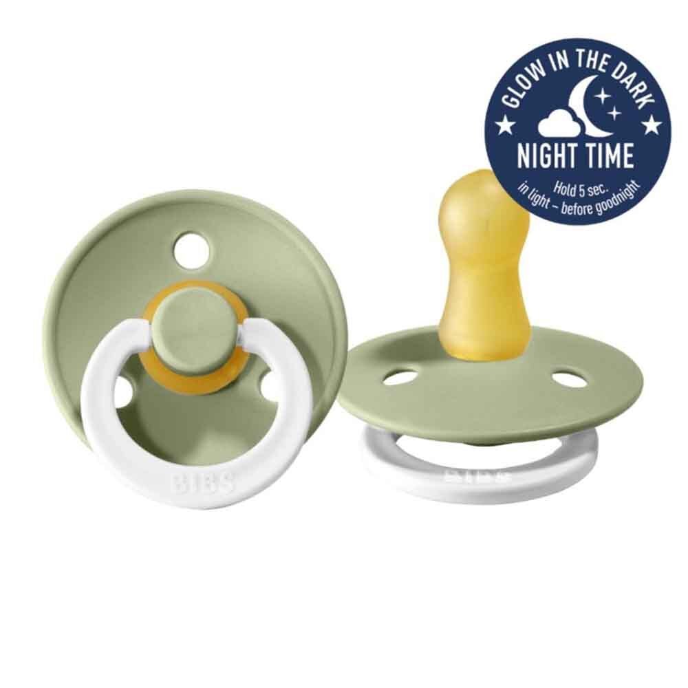 BIBS Night Glow Dummy 2 Pack - Sage