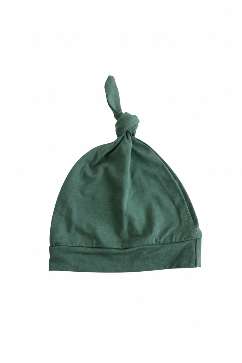 Solid Emerald Bamboo Knotted Hat