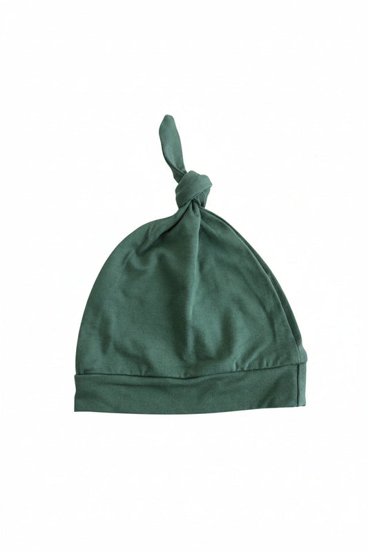 Solid Emerald Bamboo Knotted Hat