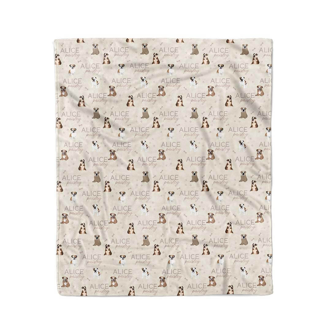 Personalized Kids Blanket | English Bulldog