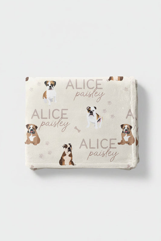 Personalized Kids Blanket | English Bulldog