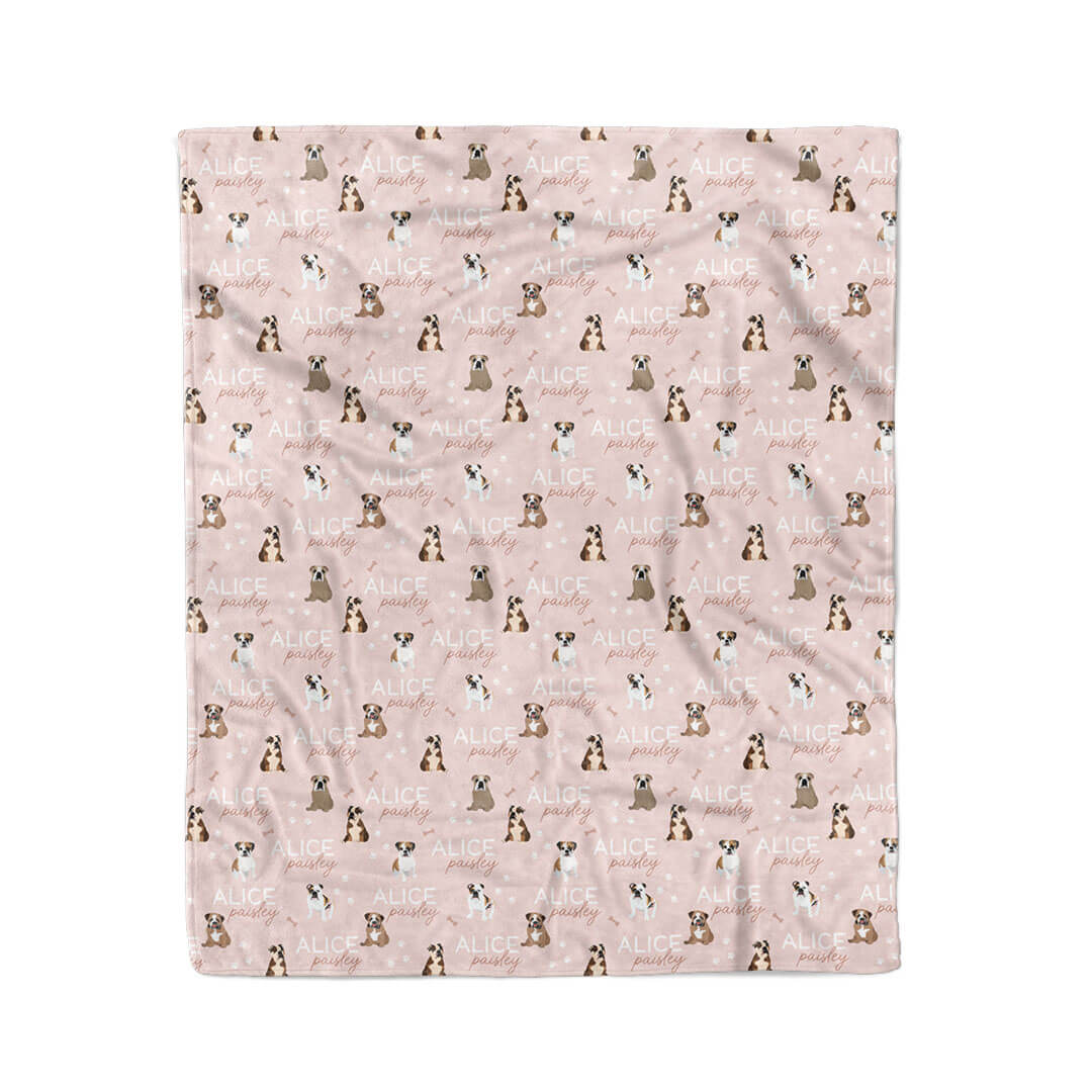 Personalized Kids Blanket | English Bulldog