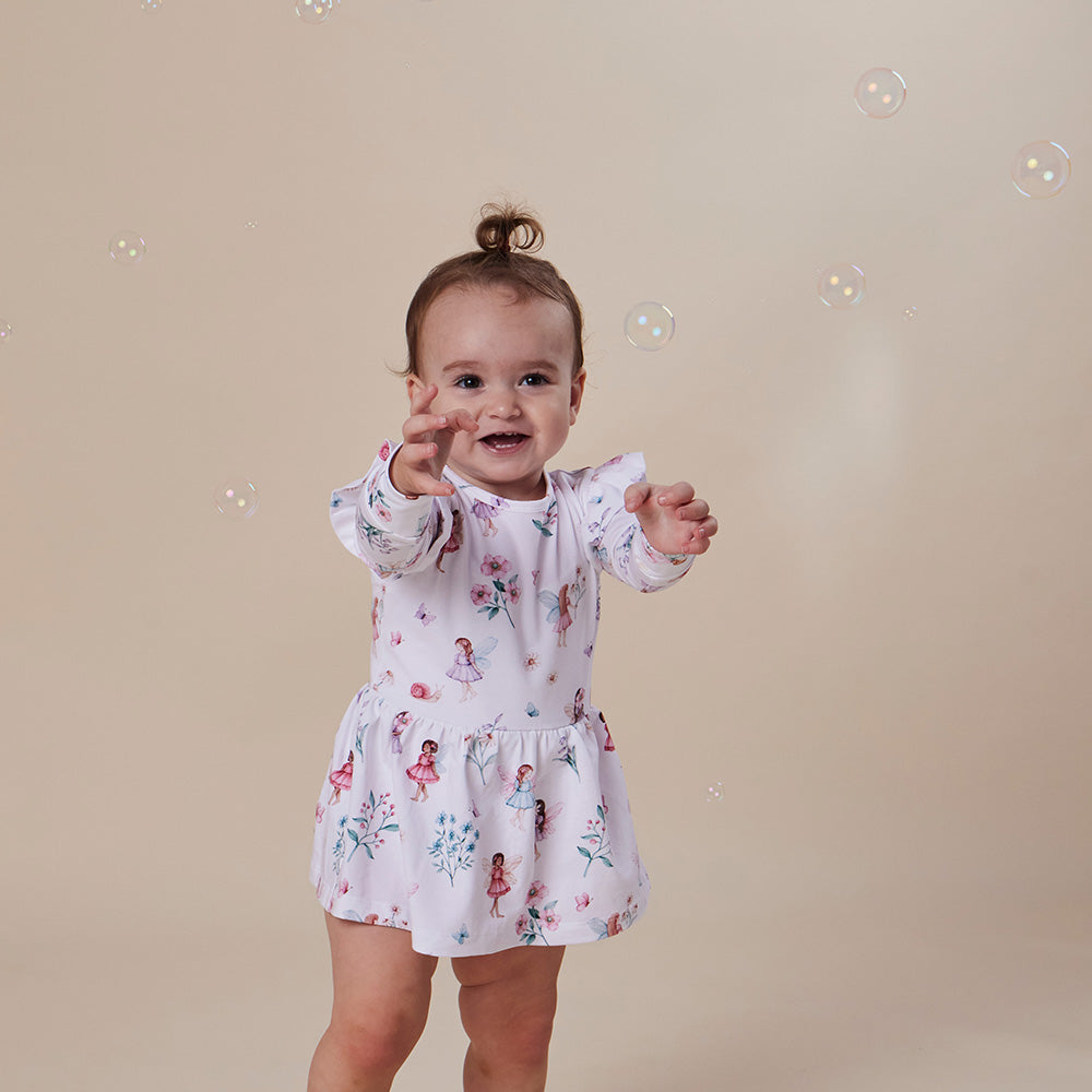Fairy Garden Long Sleeve Organic Dress