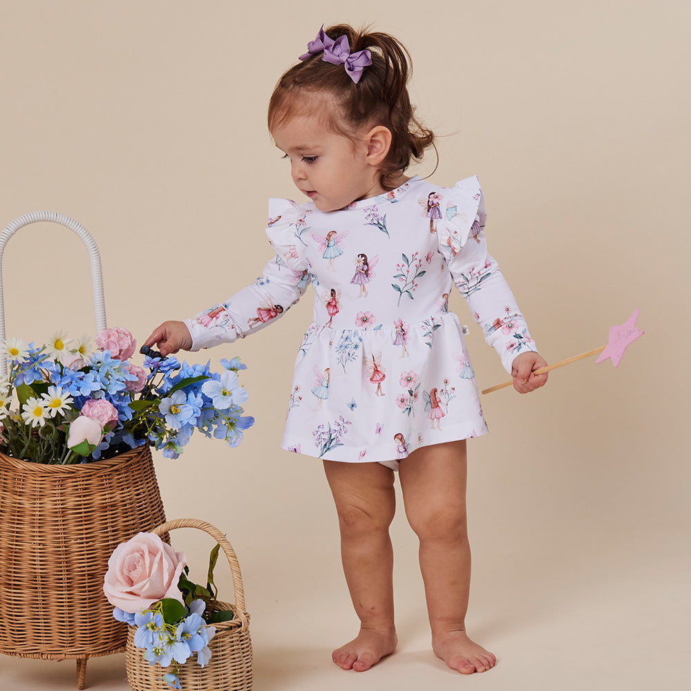 Fairy Garden Long Sleeve Organic Dress