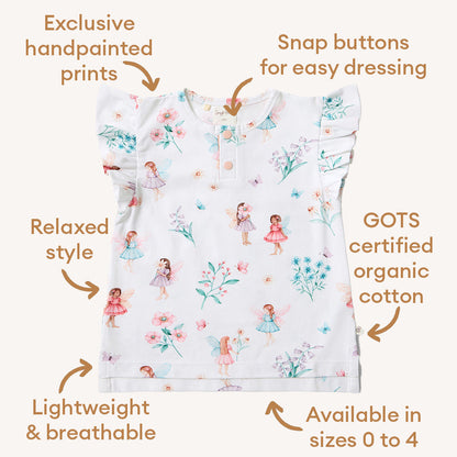 Fairy Garden Organic Short Sleeve Top with Frill