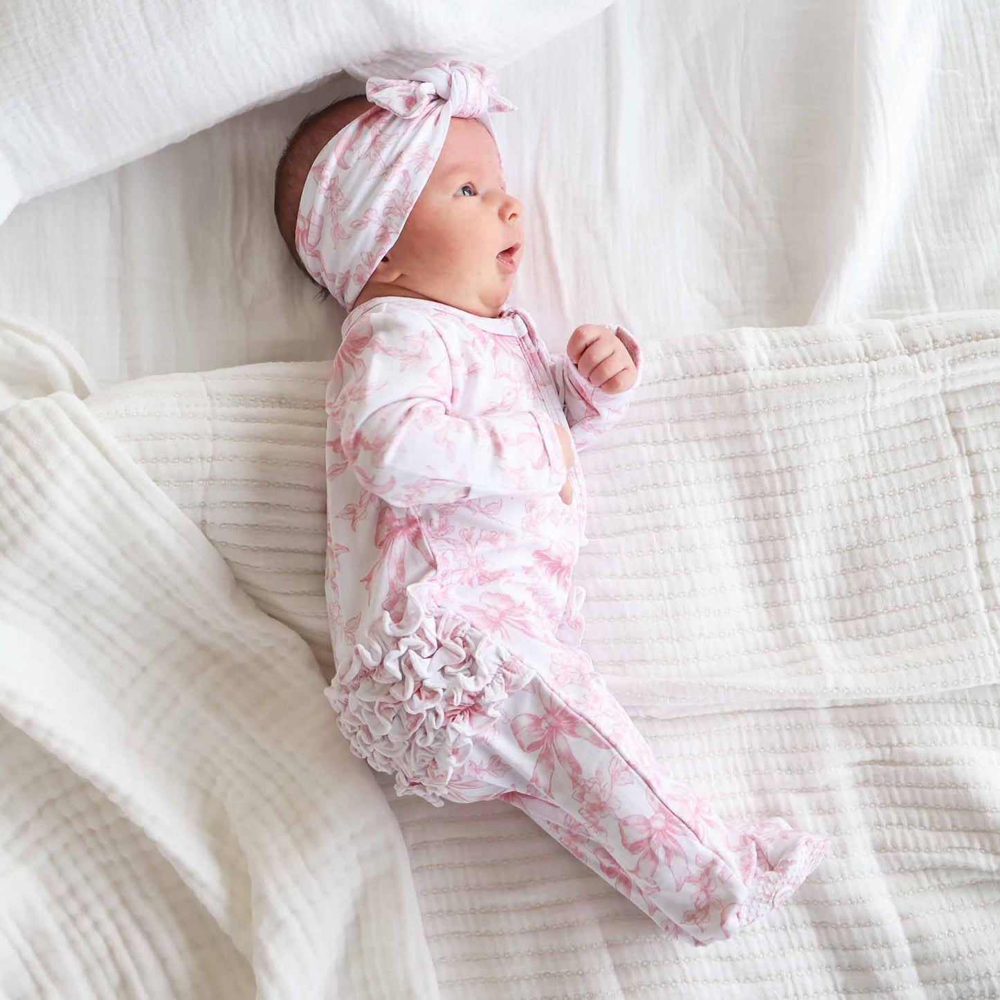 Fancy Frills Knit Large Bow Headwrap
