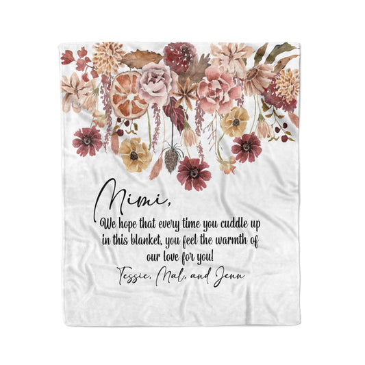 Personalized Blanket | Draped Floral