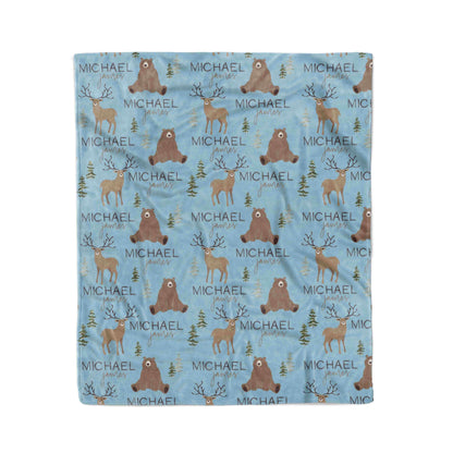 Forest Friends Personalized Kids Blanket