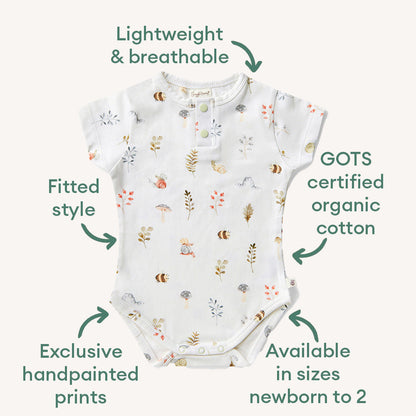 Garden Friends Short Sleeve Organic Bodysuit