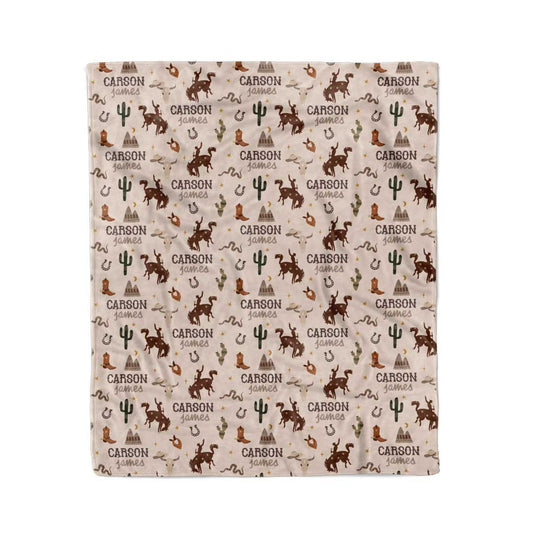 Giddy Up Personalized Kids Blanket