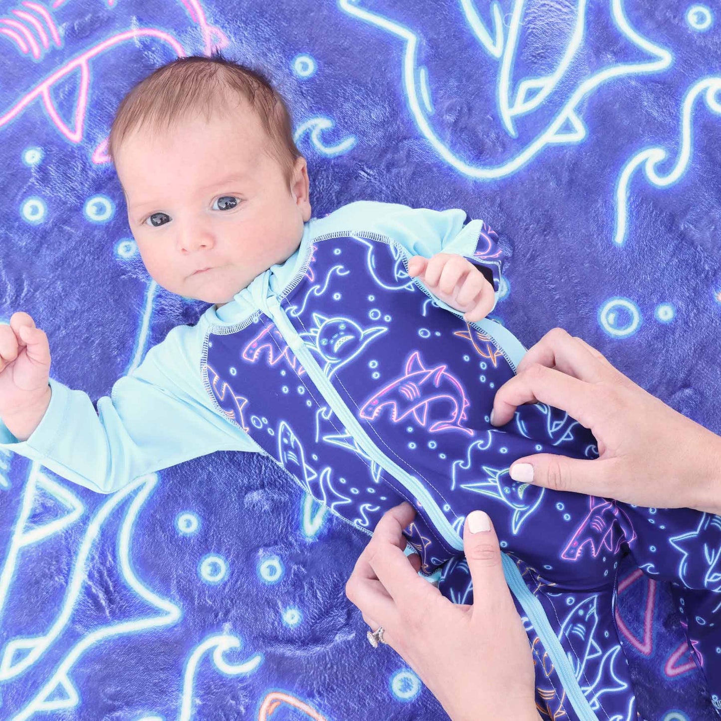 Long Sleeve Rash Guard Swim Romper Full Length | Glow Fins
