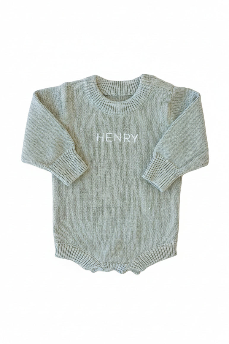Personalized Printed Knit Sweater Bubble | Smoke