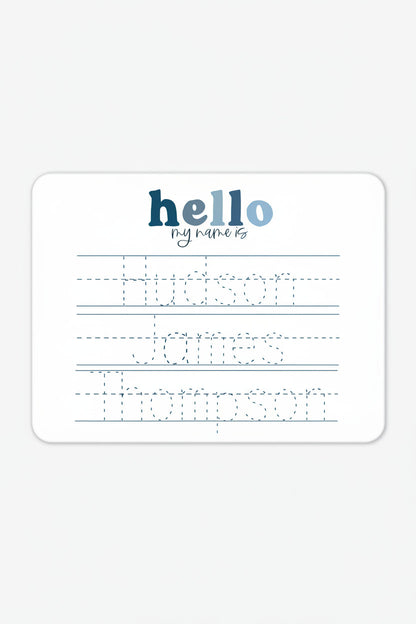 Kids Personalized Whiteboard | Hello My Name Is - Blues