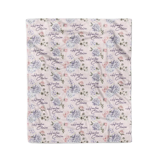 Henlee's Hydrangea Personalized Kids Blanket
