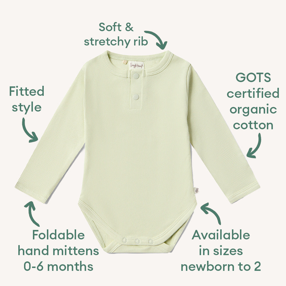 Honeydew Long Sleeve Organic Bodysuit