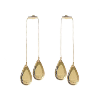 Long Metal Pendant Stud Earrings