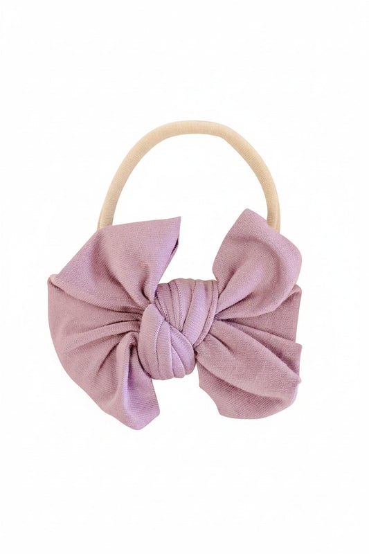 Solid Dusty Purple Knit Bow Headband